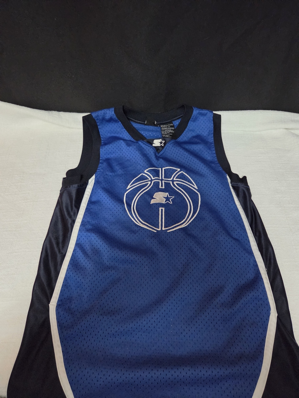 Starter Blue and Black Basketball Jersey for Kids